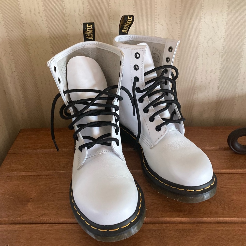 Dr. Martens 1460 W White Leather Women's Boots